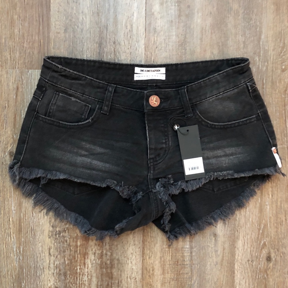 One Teaspoon Black Anchor Outlaws Shorts NWT